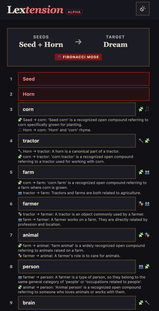 Lextension screenshot